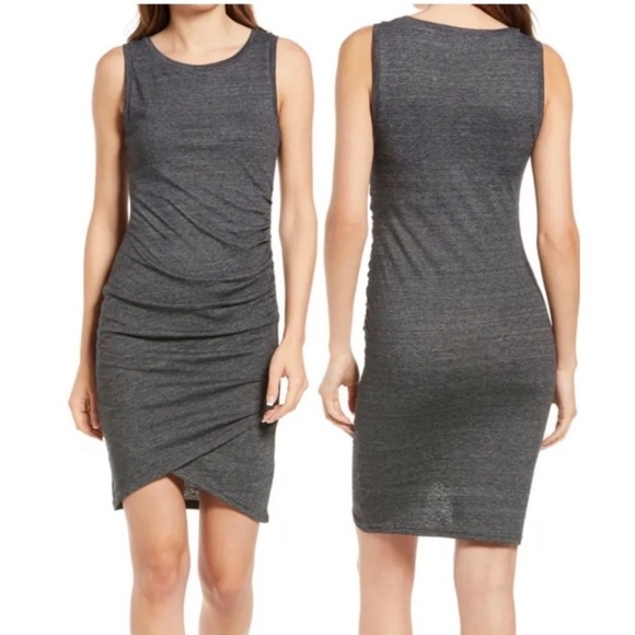 9. Treasure & Bond Ruched Side Sleeveless Dress Gray Size Small - Picture 5 of 6